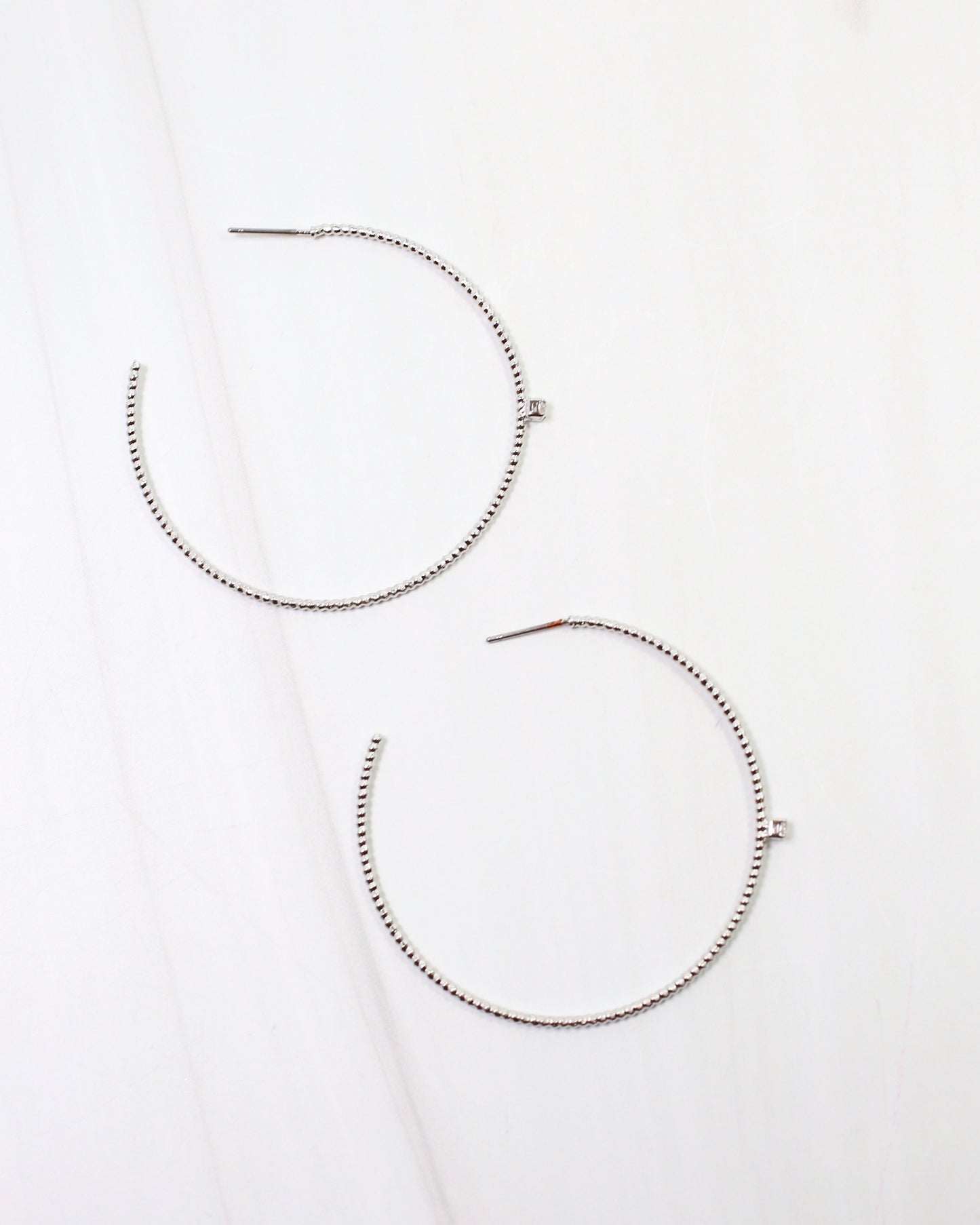 Watertown Textured Hoop Earring Silver