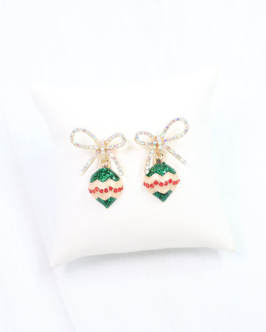 Festive Ornament Drop Earring Green