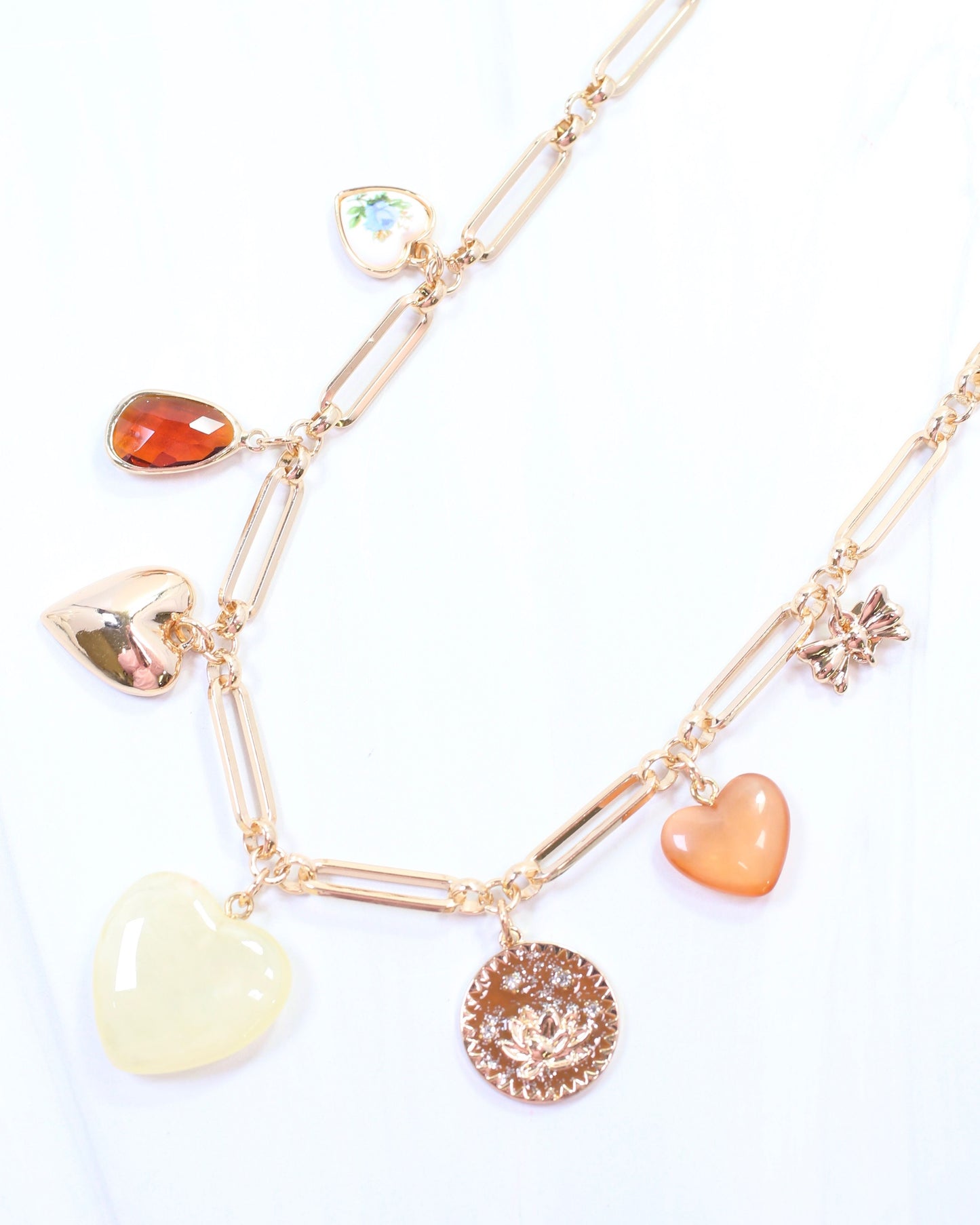Harrogate Heart Charm Necklace Gold