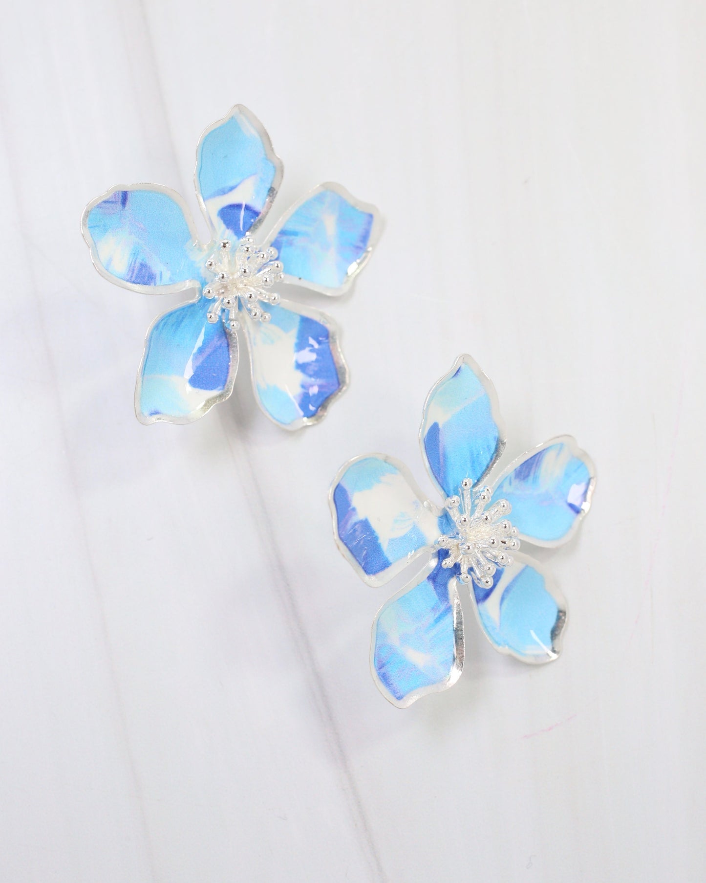 Monett Flower Post Earring Blue