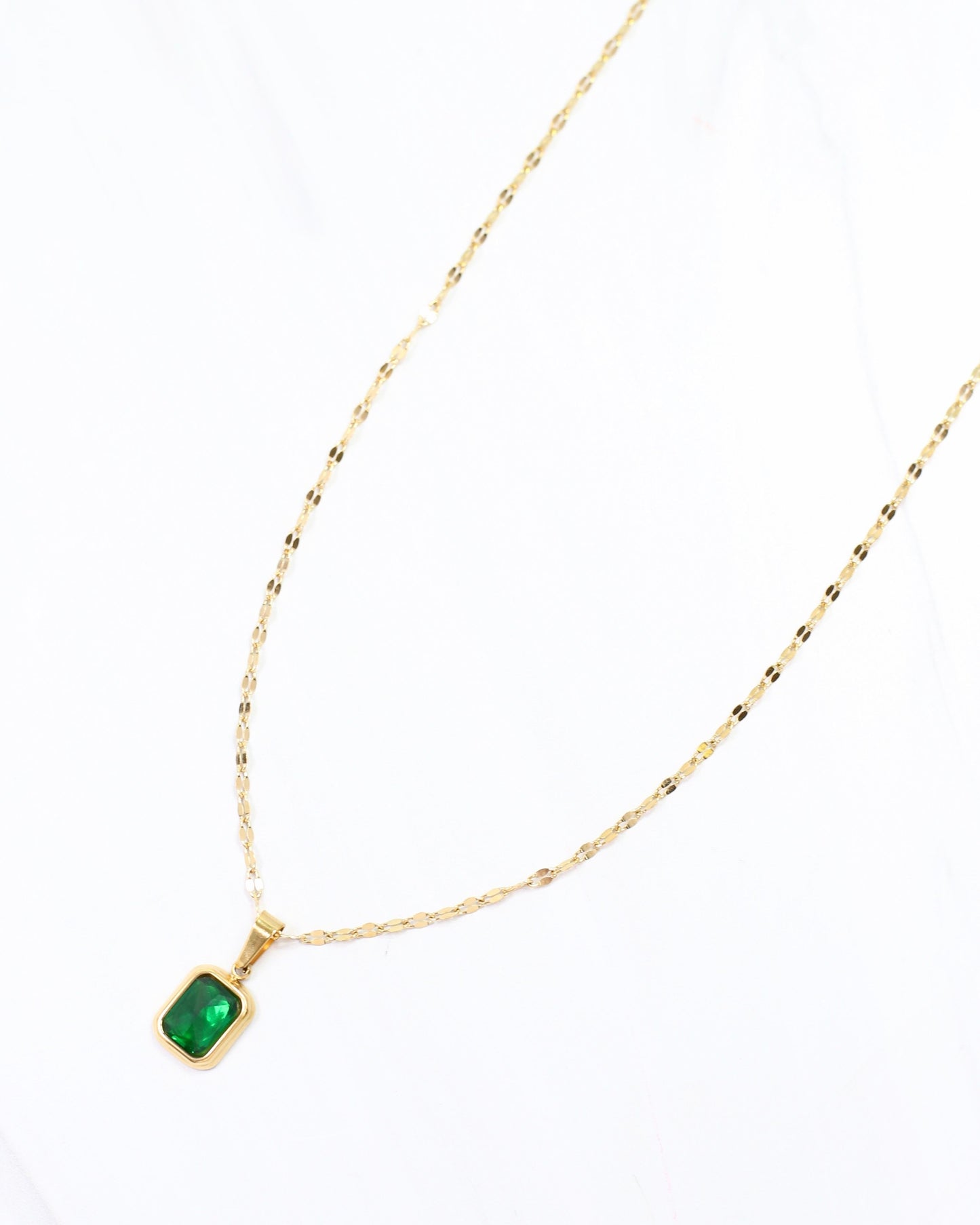 Dover Court Stone Necklace Emerald
