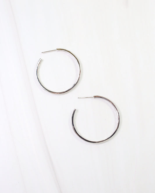 Westfield CZ Lined Hoop Earring Silver