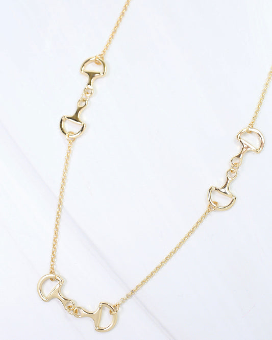 Thoroughbred Horsebit Necklace Gold