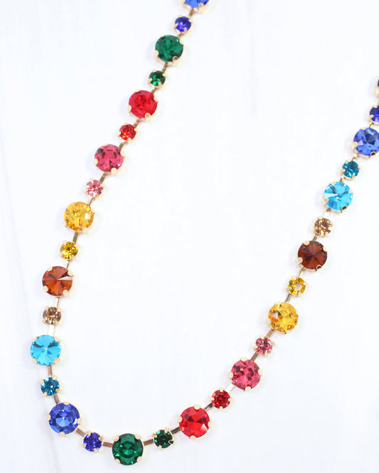 Ryan Crystal Necklace Dark Multi