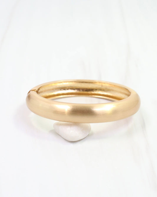 Harlow Hinged Bangle Bracelet Worn Gold