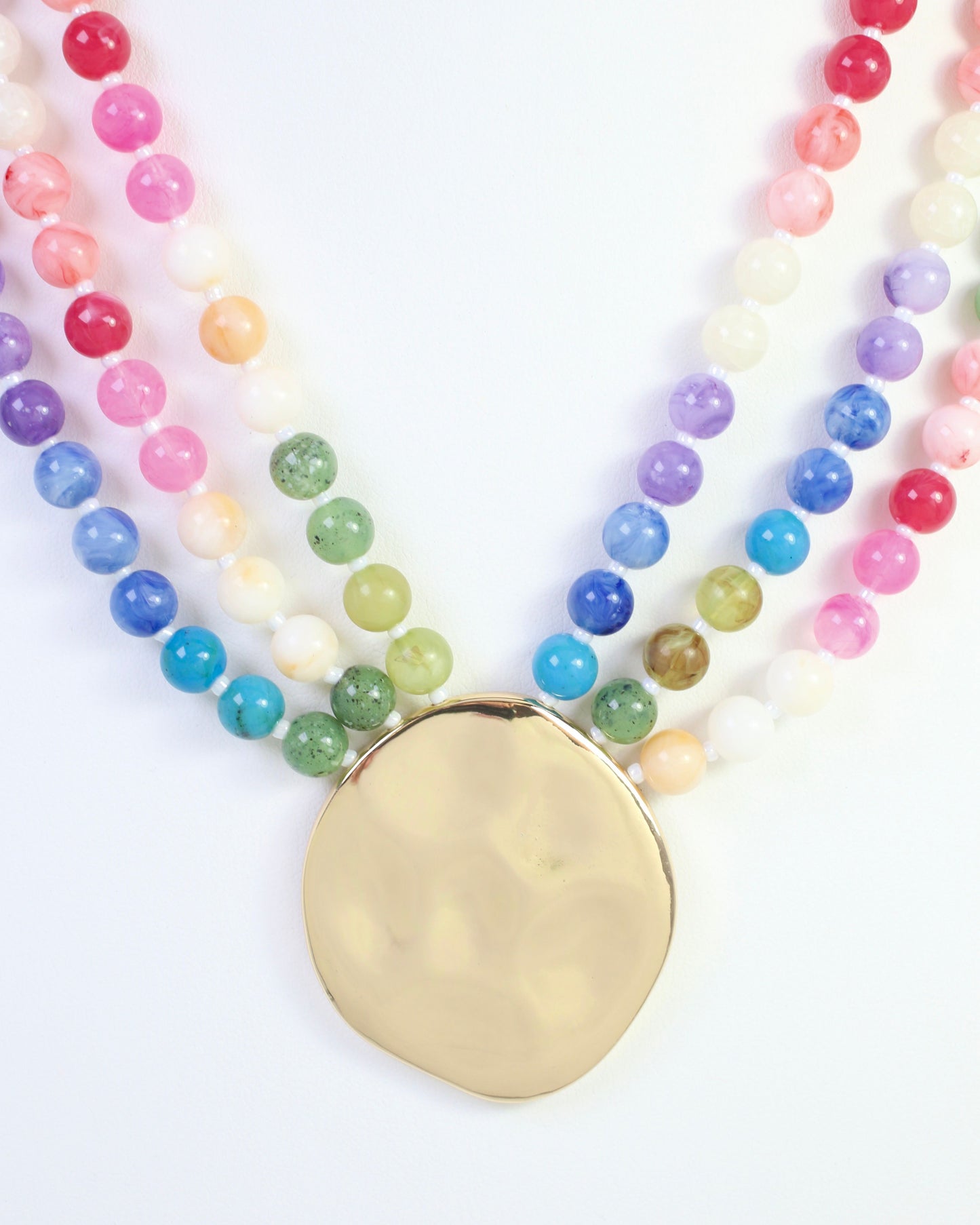 Kori Beaded Layered Necklace with Pendant Multi