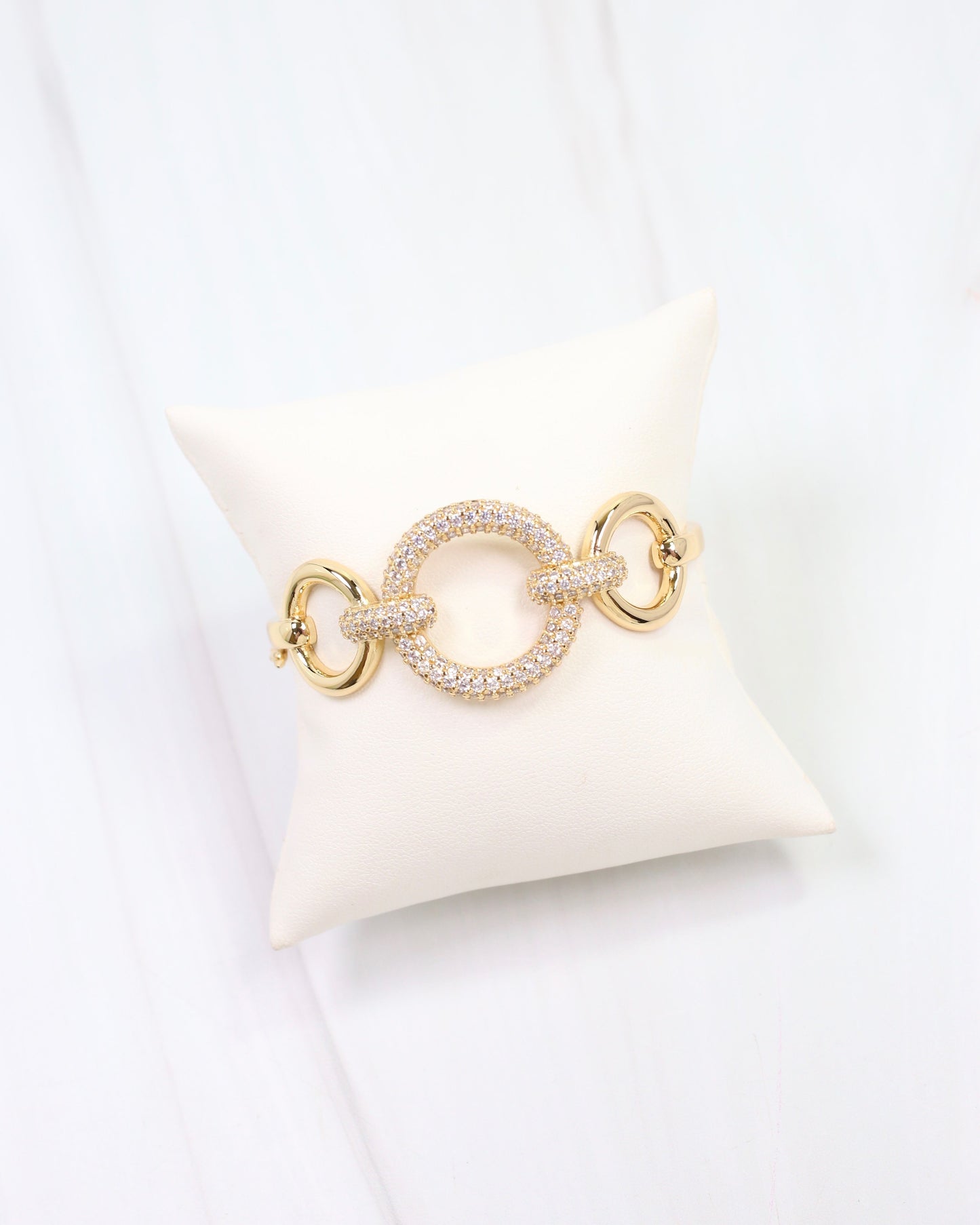 Harlem CZ Pave Clasp Bracelet WR Gold