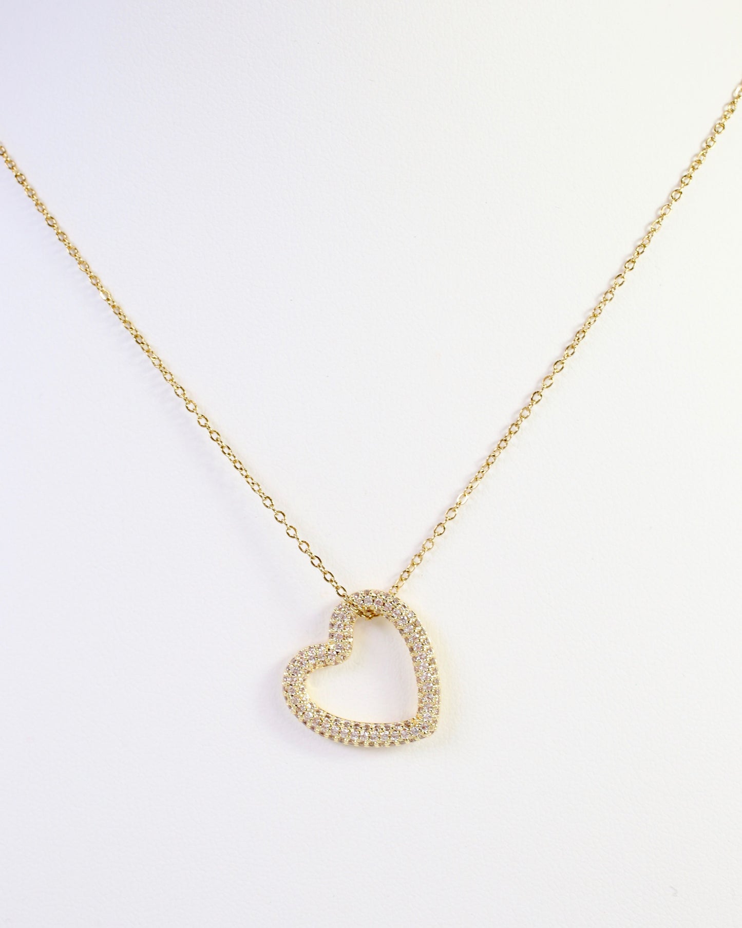 Roselle Heart Pendant Necklace WR Gold