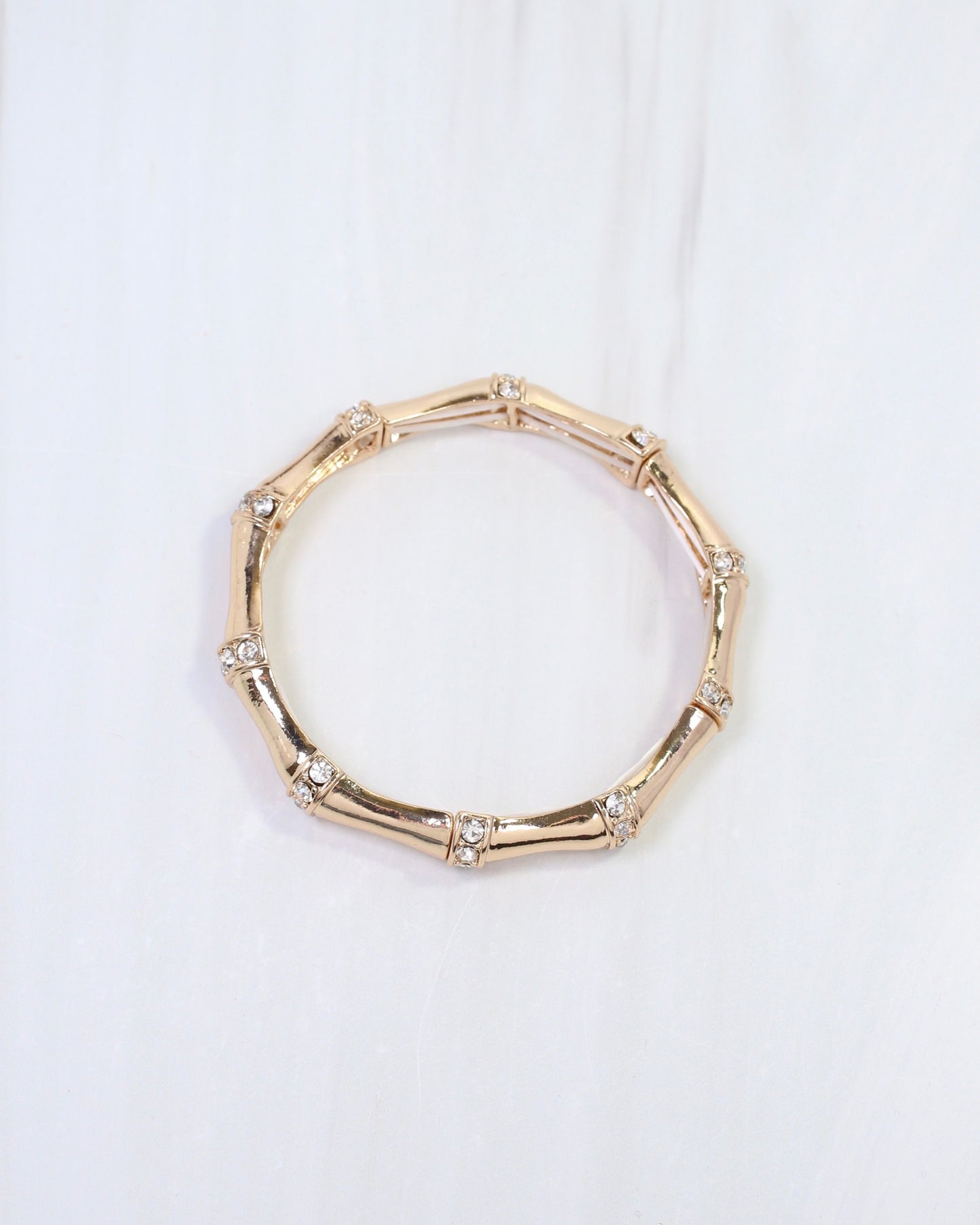 Erwin Stretch Bracelet with CZs Gold