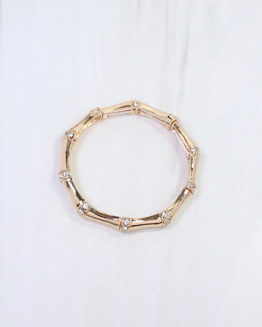 Erwin Stretch Bracelet with CZs Gold