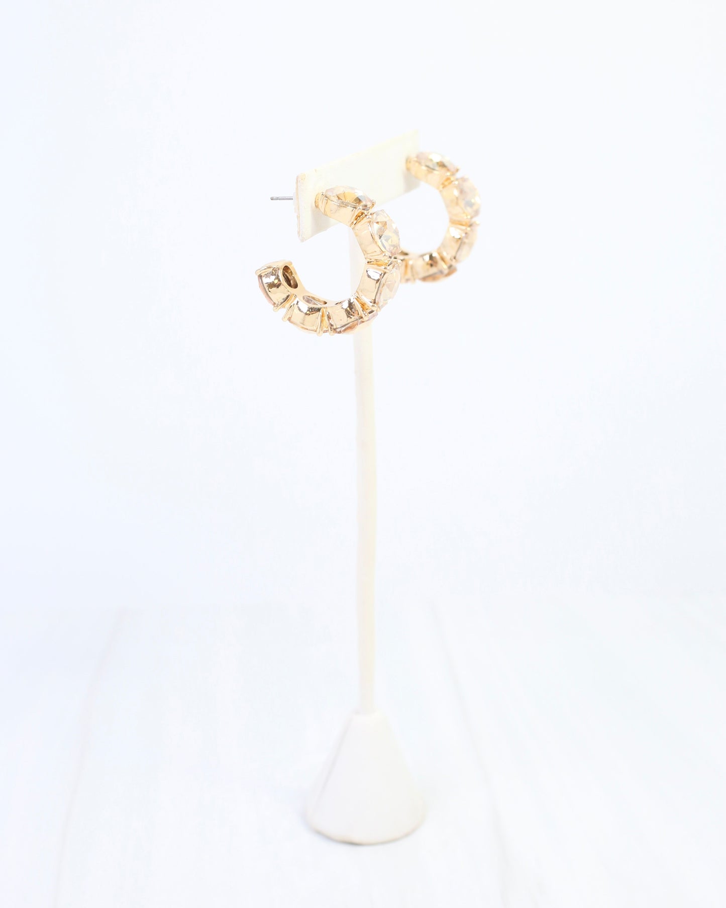 Kadis Crystal Hoop Earring Champagne