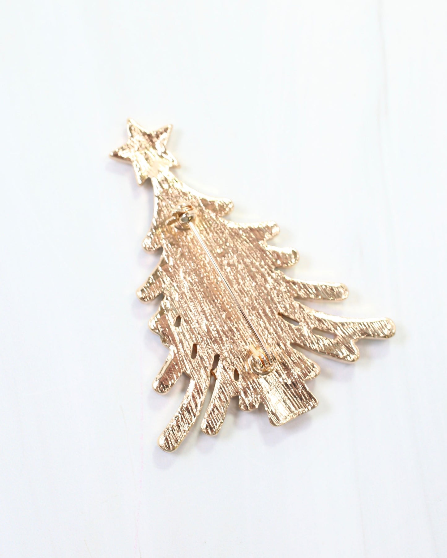 Joyful Christmas Tree Brooch Green