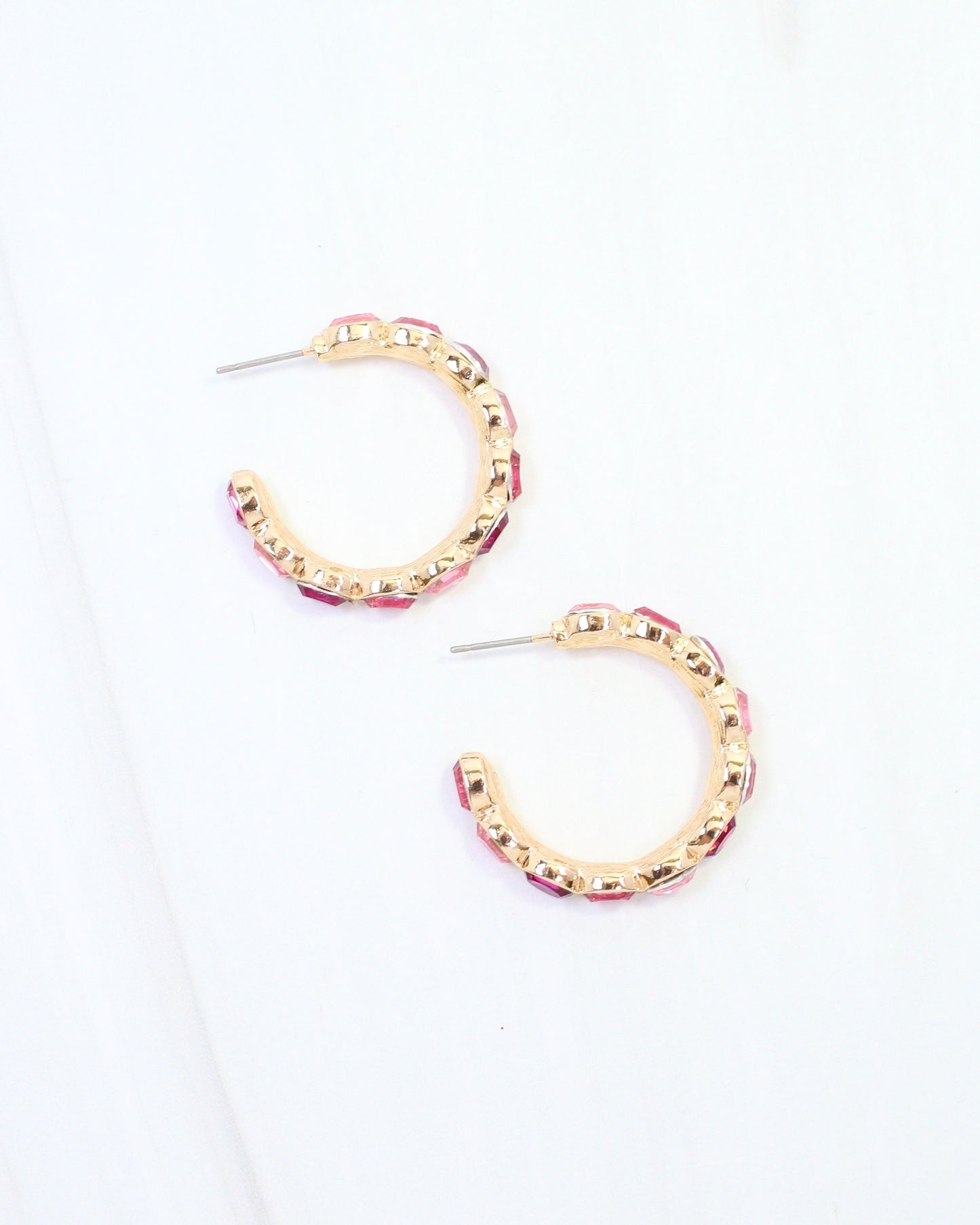Karter Jeweled Hoop Earring Pink Multi
