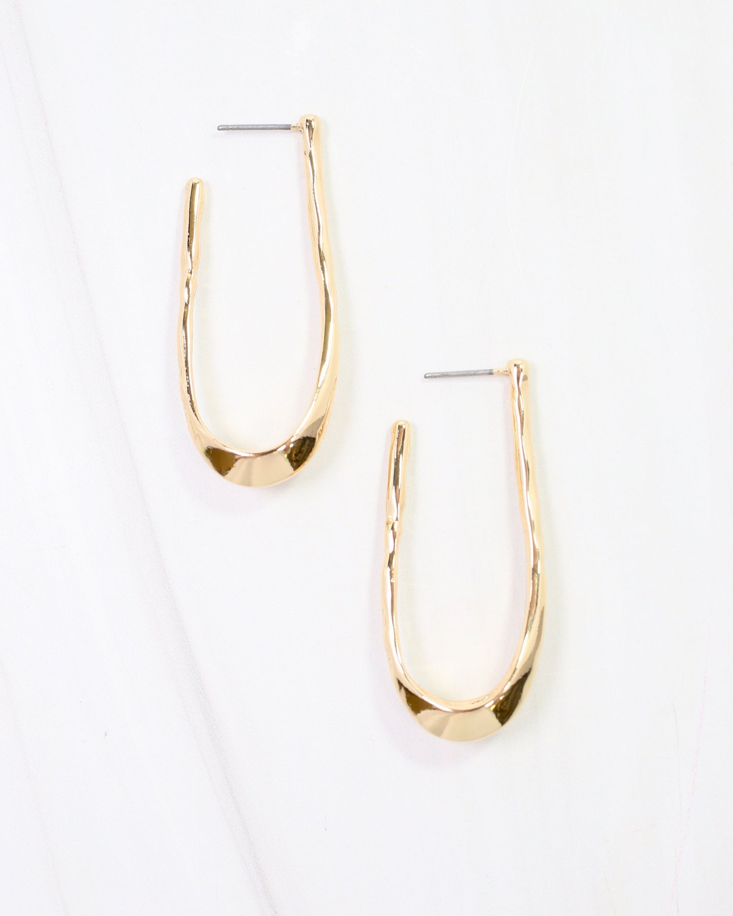 Fairfield Hammered Hoop Earring Gold