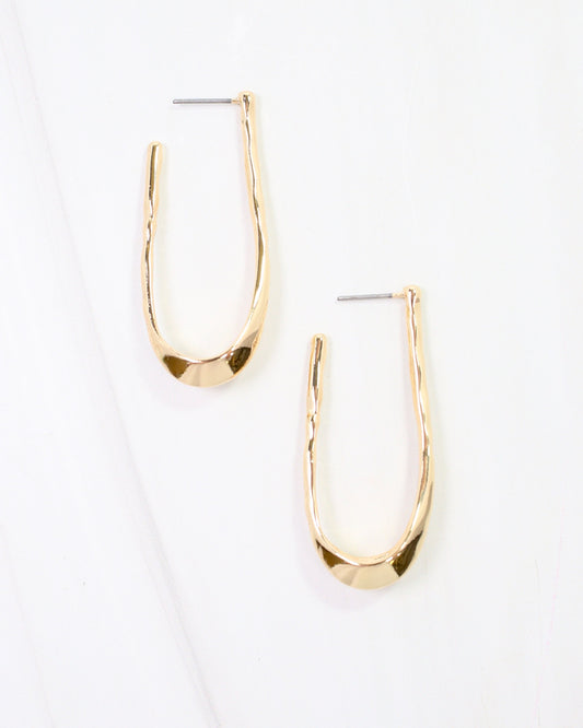Fairfield Hammered Hoop Earring Gold