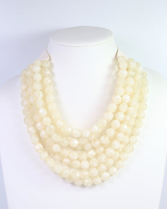 Cadence Multi Layered Beaded Necklace Ivory