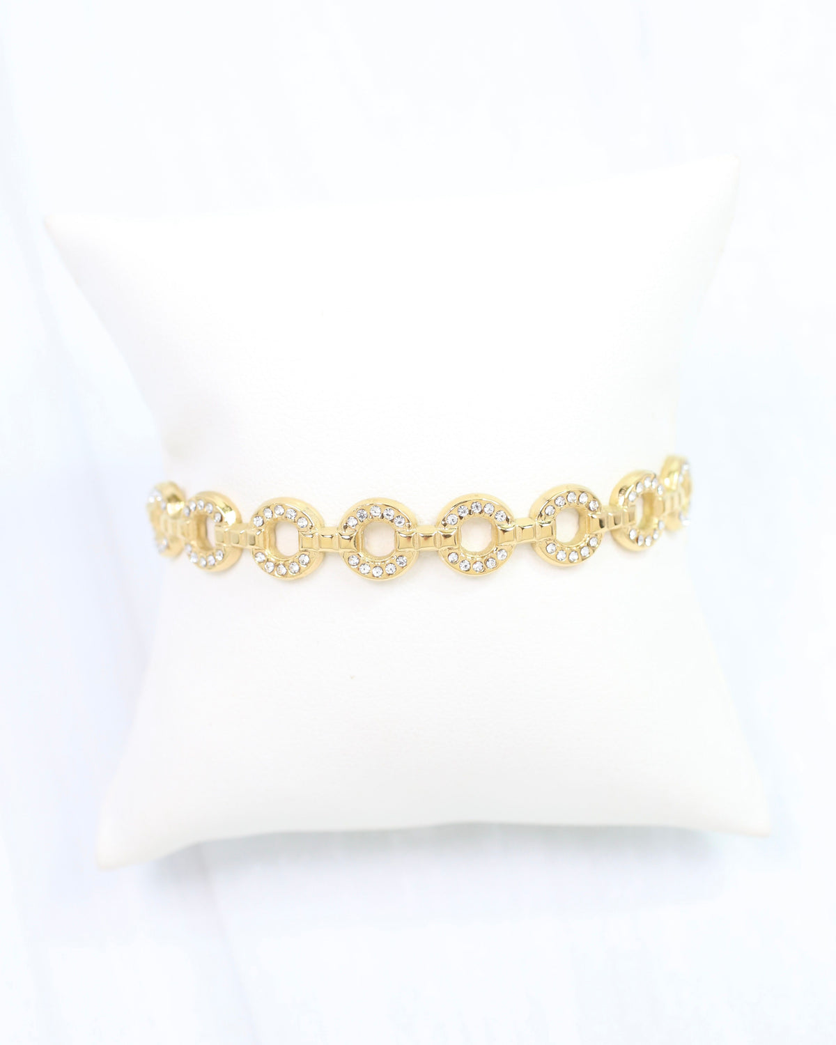 Lincoln Link and CZ Bracelet WP Gold