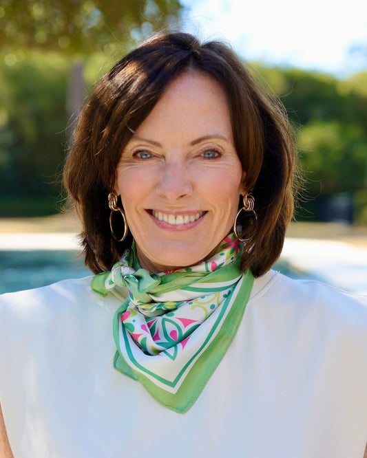 Sorrento Mosaic Print Scarf Green