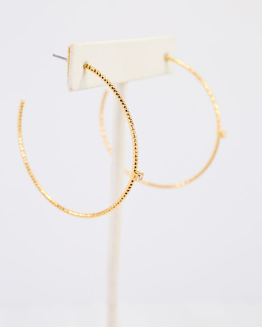 Watertown Textured Hoop Earring Gold