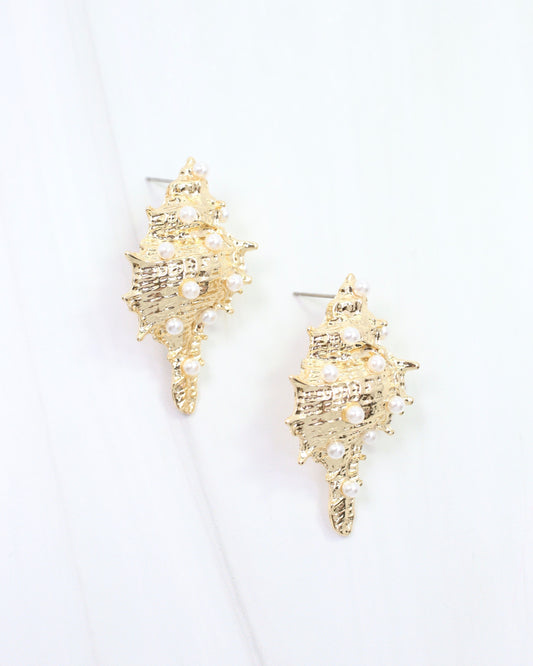 Maria Shell Post Earring Gold