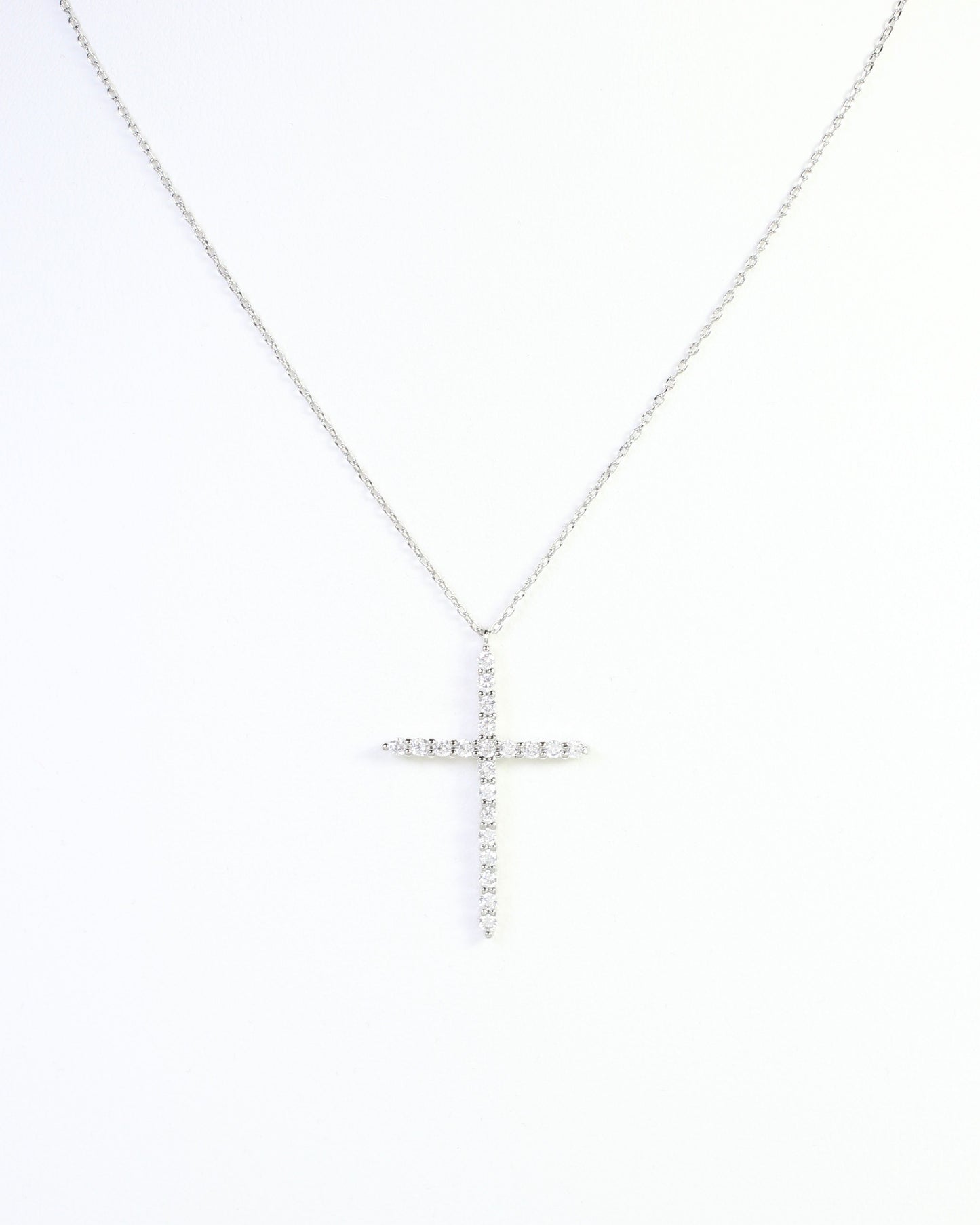 Yazoo CZ Cross Necklace Silver