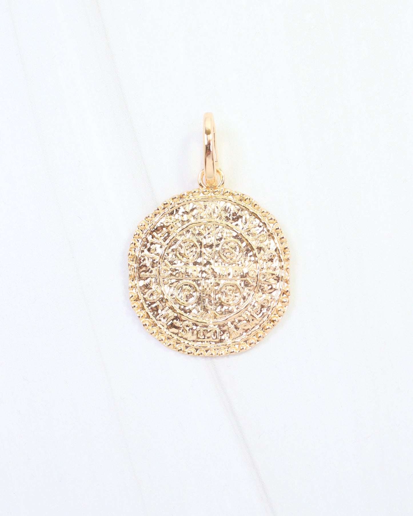 Karissa Hammered Coin Charm Gold
