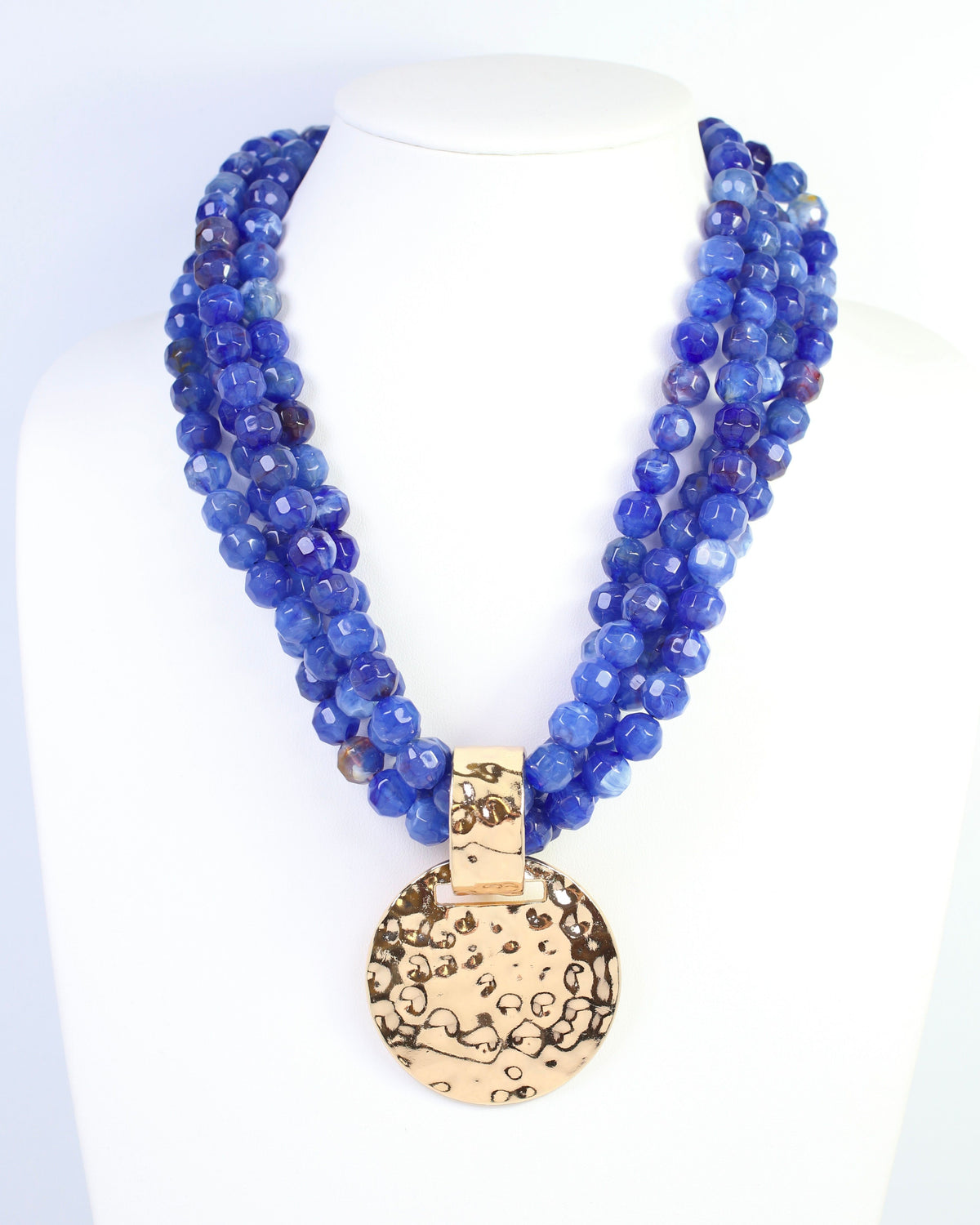 Larissa Beaded Necklace with Pendant Royal Blue