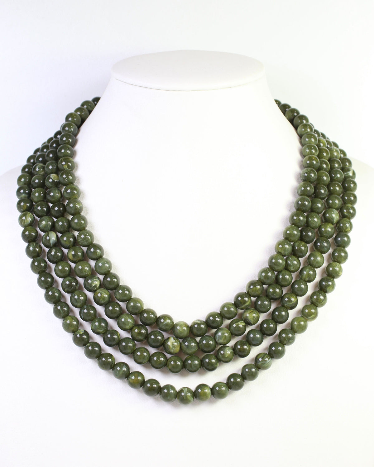 Micah Beaded Buckle Necklace Olive