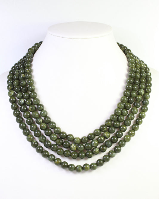 Micah Beaded Buckle Necklace Olive