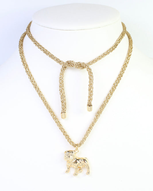 Corie Cord Necklace Standing Dog Gold