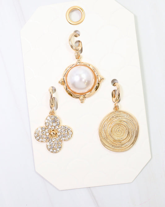 Tabitha Three Charm Set Gold