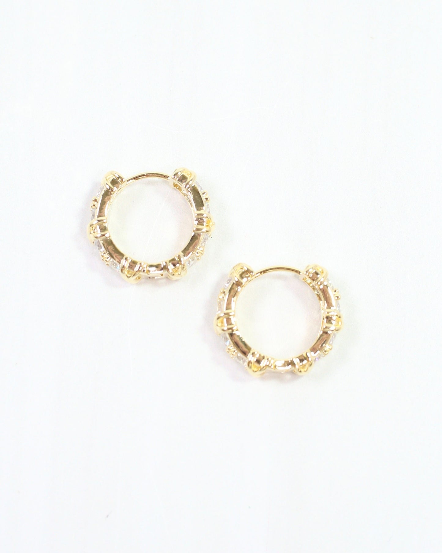 Sykes Crystal Small Hoop Earring Gold