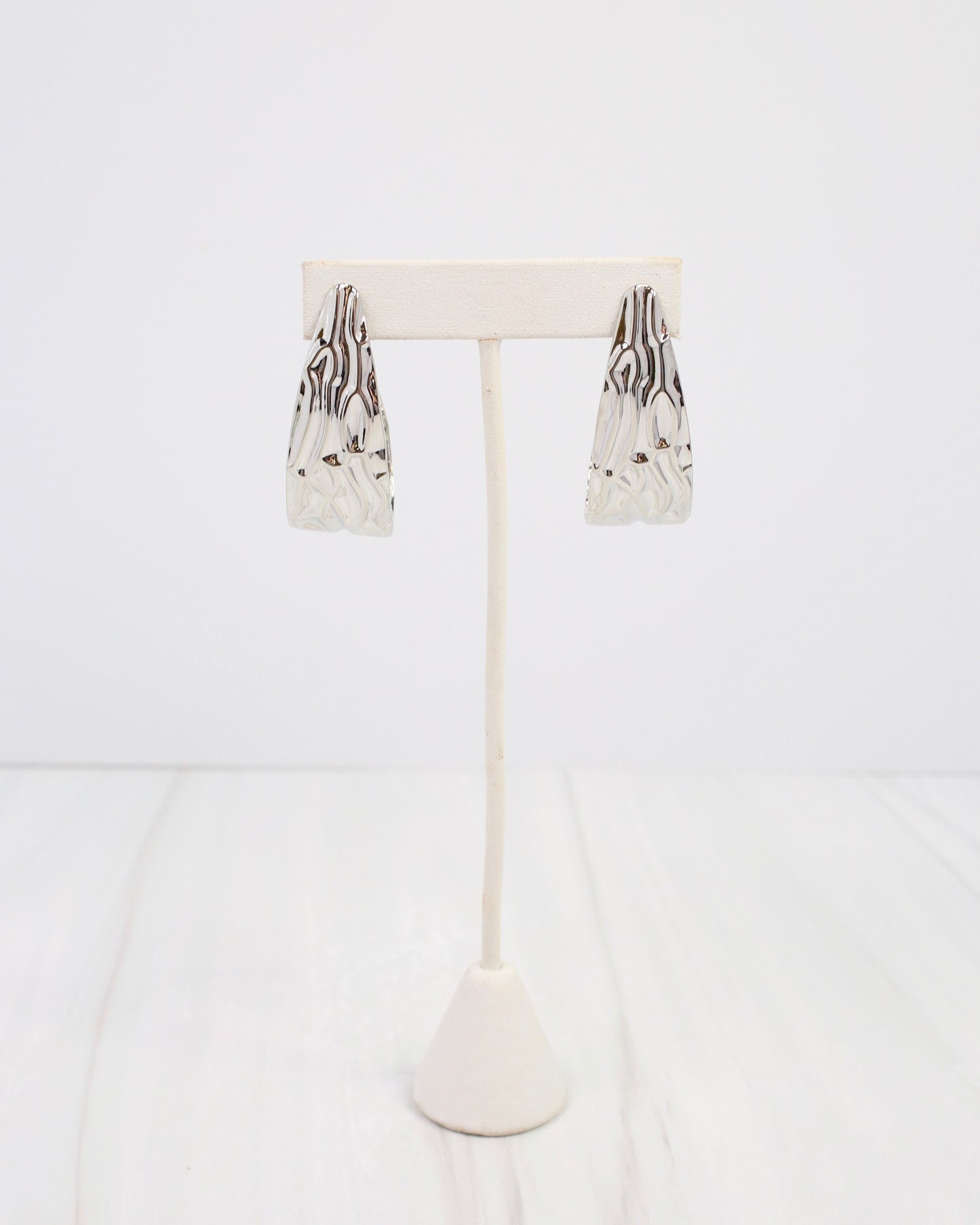 Livorno Textured Hoop Earring WR Silver