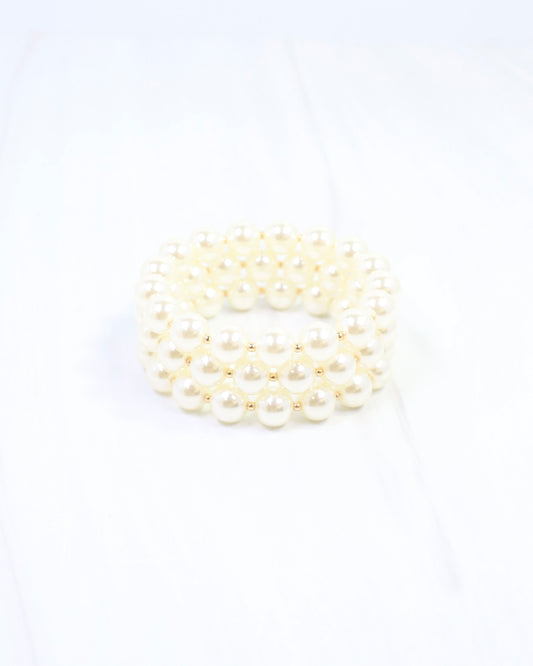 Baycrest Stretch Pearl Bracelet Set Gold
