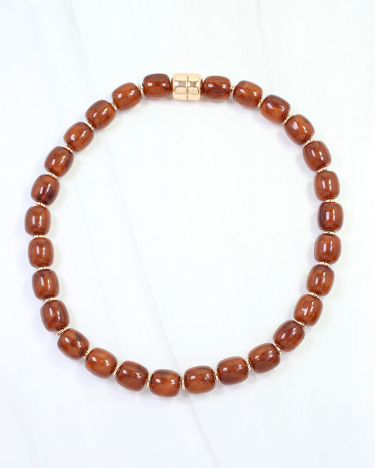 Karsyn Beaded Magnetic Necklace Brown