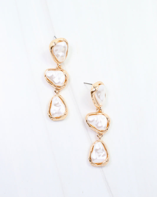 Clara Baroque Pearl Dangle Earring Gold