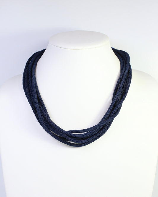 Cranley Layered Cord Necklace Navy