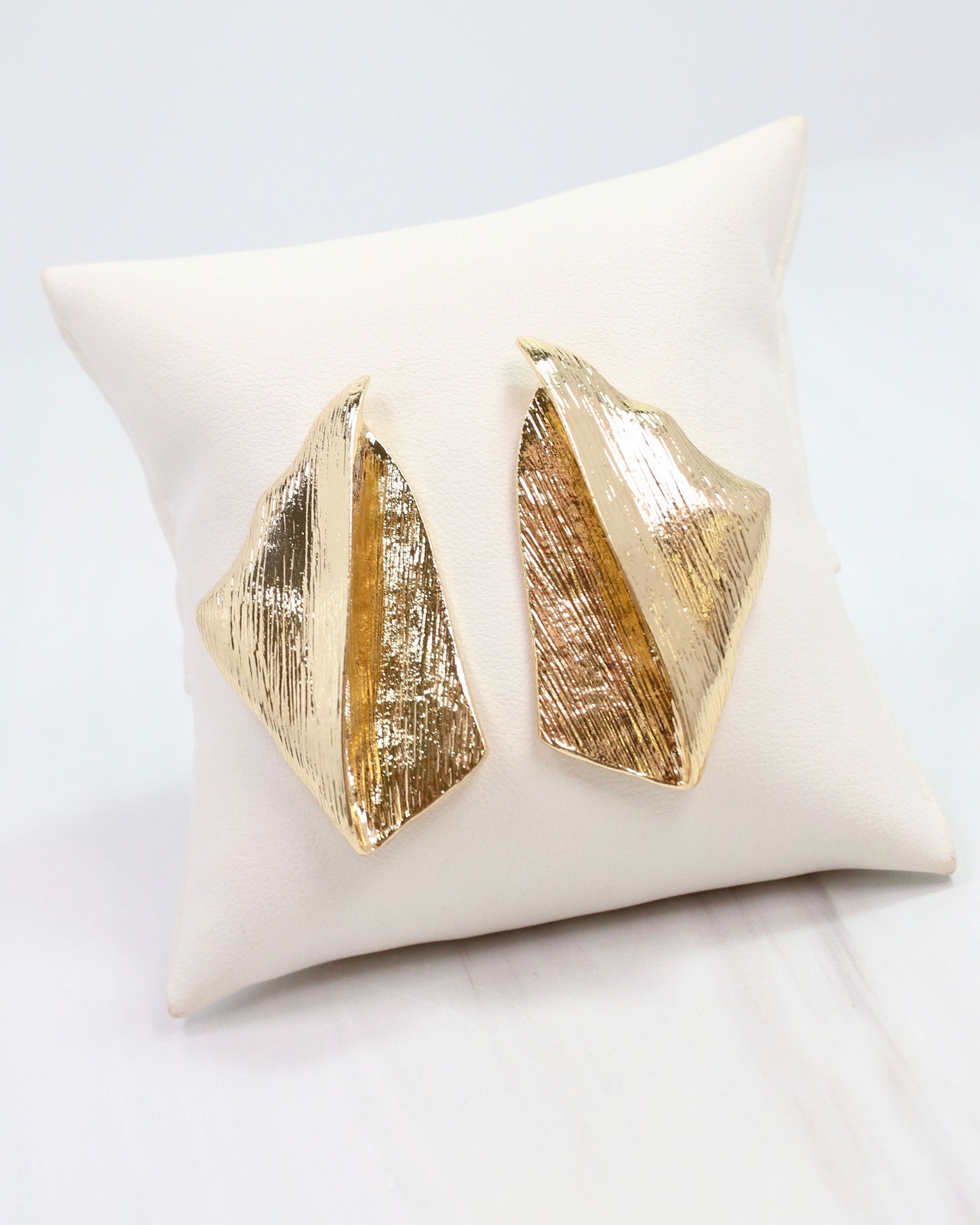 Emmaline Brushed Gold Post Earring Gold
