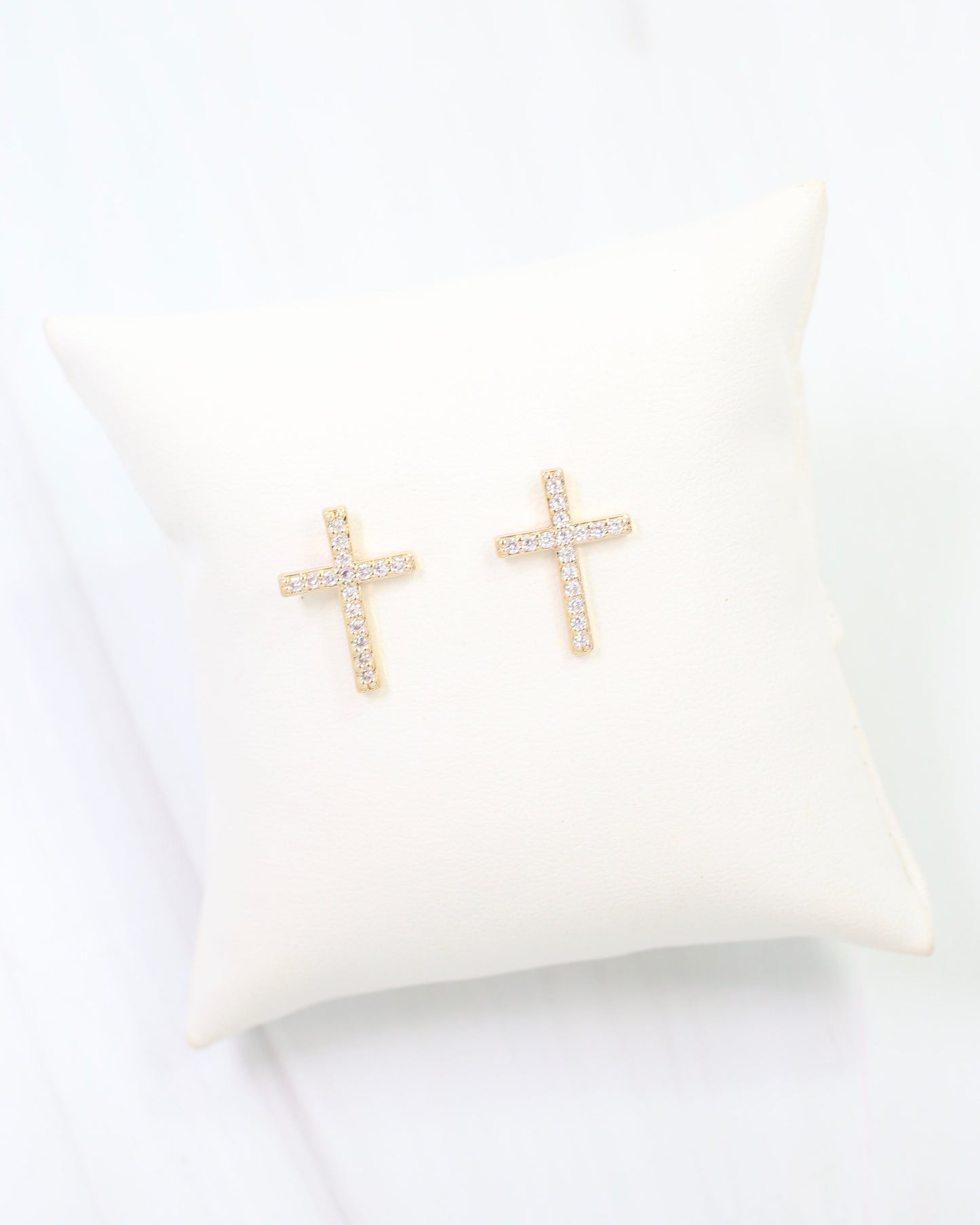 Ferguson Rhinestone Cross Post Earring Gold