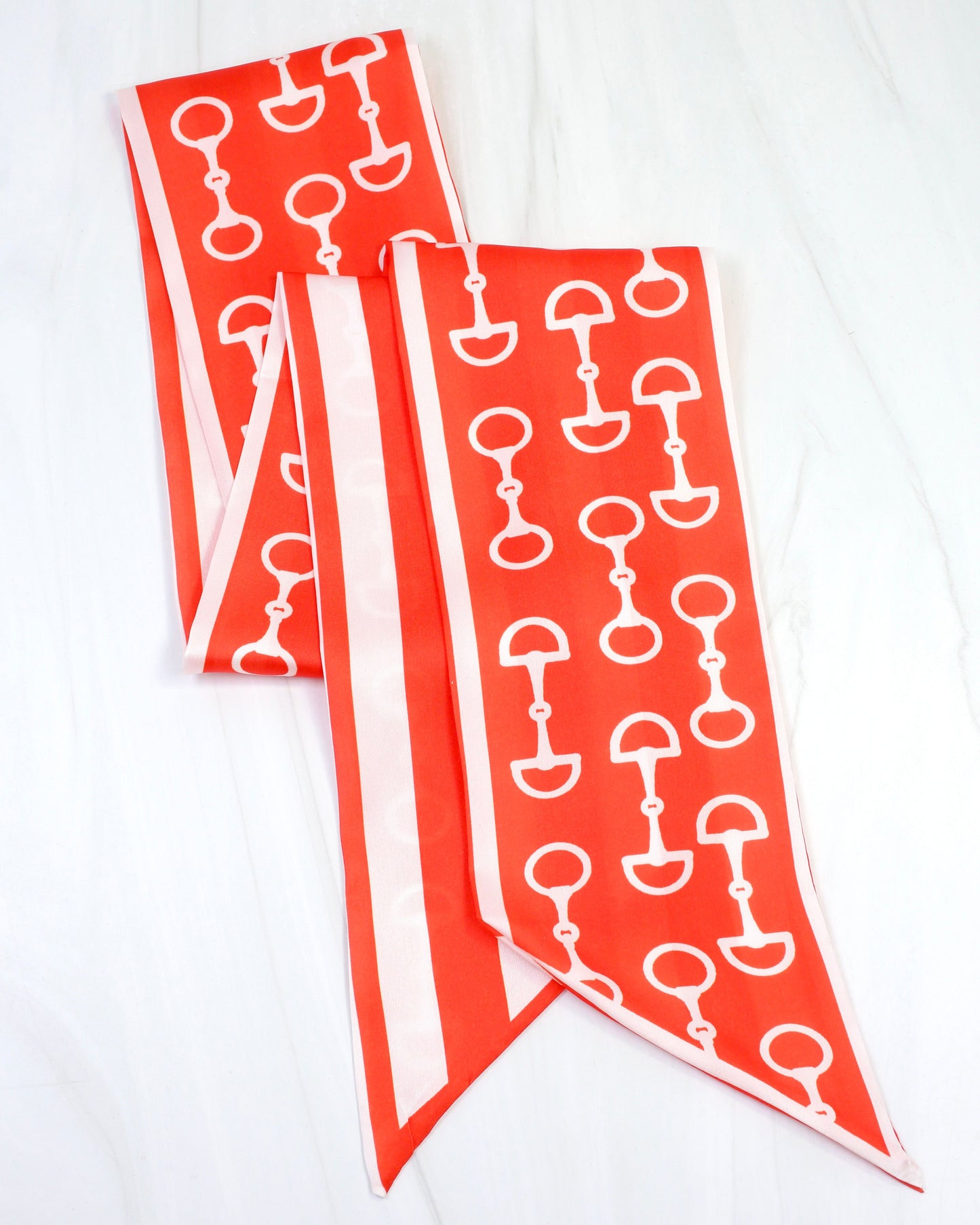 Ilene Reversible Skinny Scarf Red White
