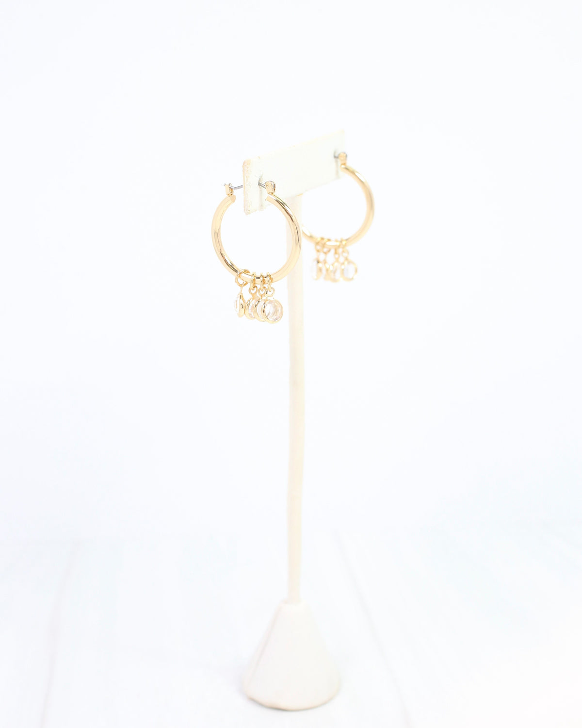 Saylor Crystal Dangle Hoop Earring Gold