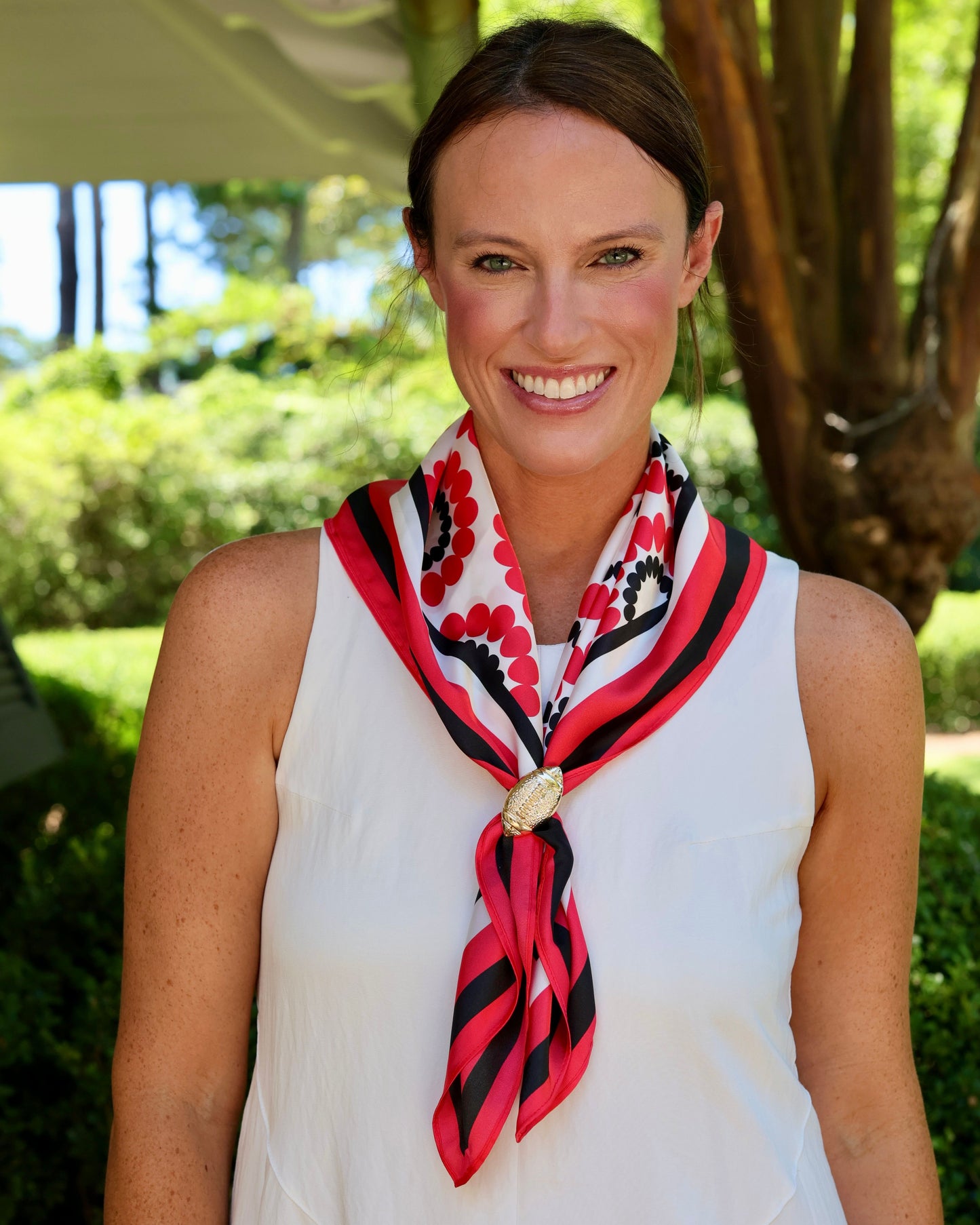 Lucy Floral Scarf Medium Red Black