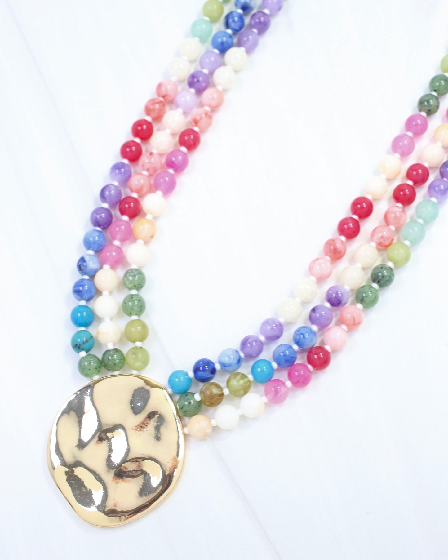 Kori Beaded Layered Necklace with Pendant Multi