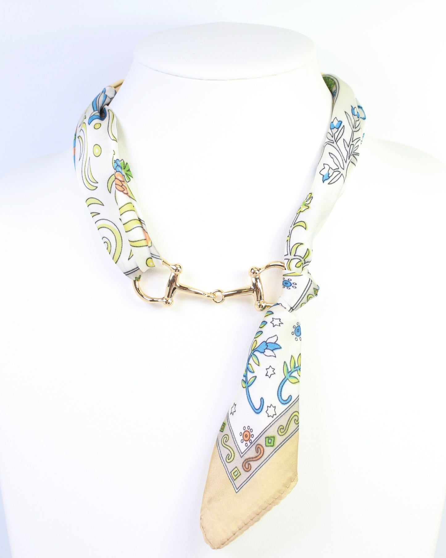 Lana Horsebit Scarf Necklace Blue Multi