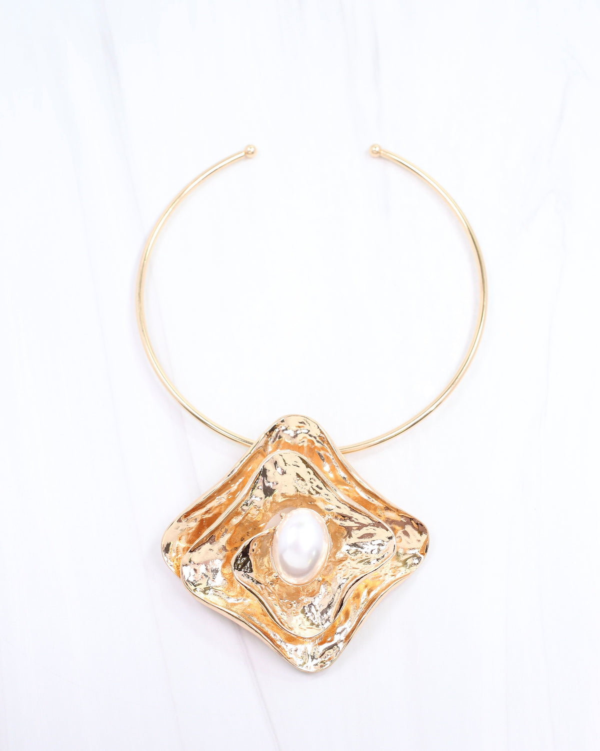 Norwood Pearl Choker Necklace Gold