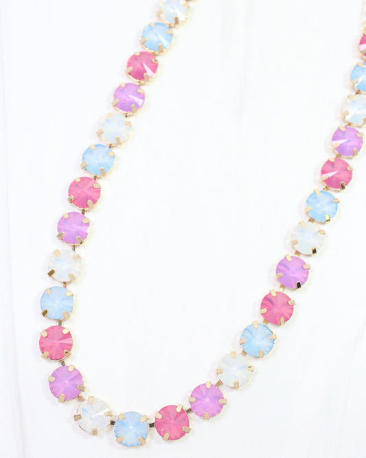 Harper Medium Rhinestone Necklace Gumdrop Multi