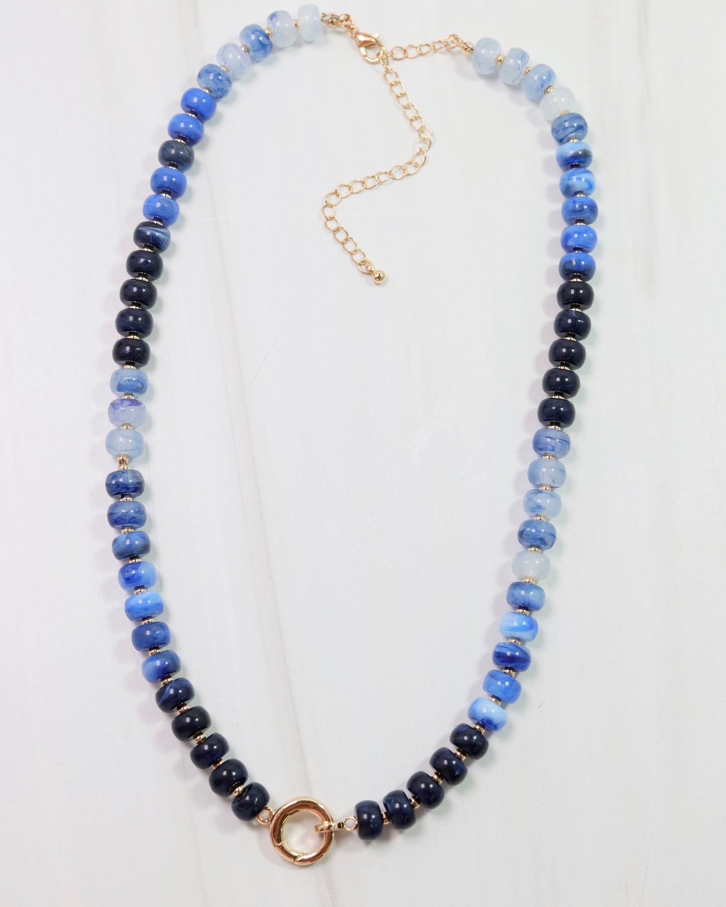 Tiara Beaded Toggle Necklace Blue