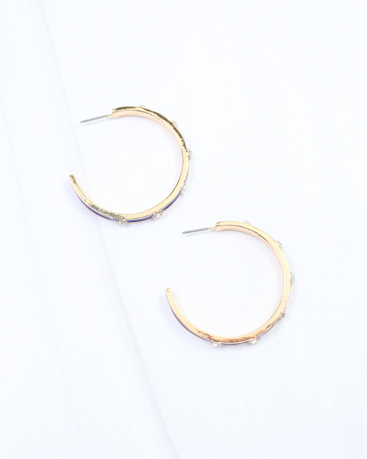 Bramwell Enamel Hoop Earring Navy