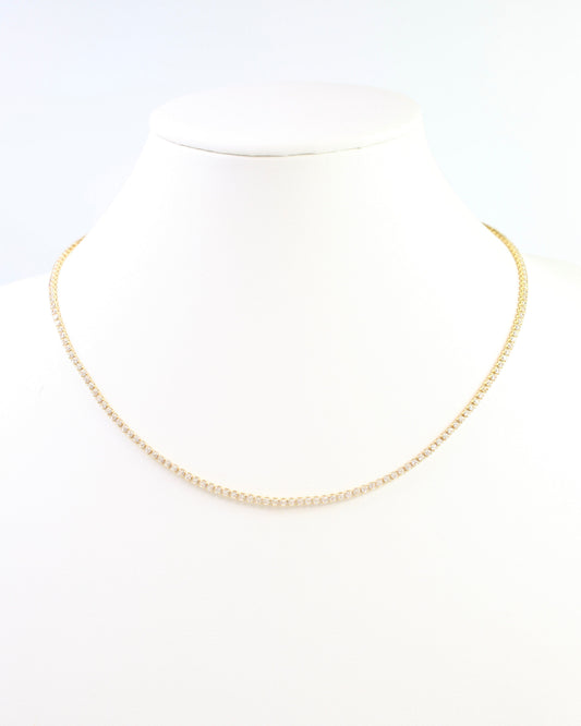Luna Delicate CZ Tennis Necklace WR Gold