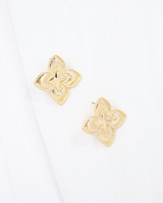 Eufaula Quatrefoil Post Earring Gold